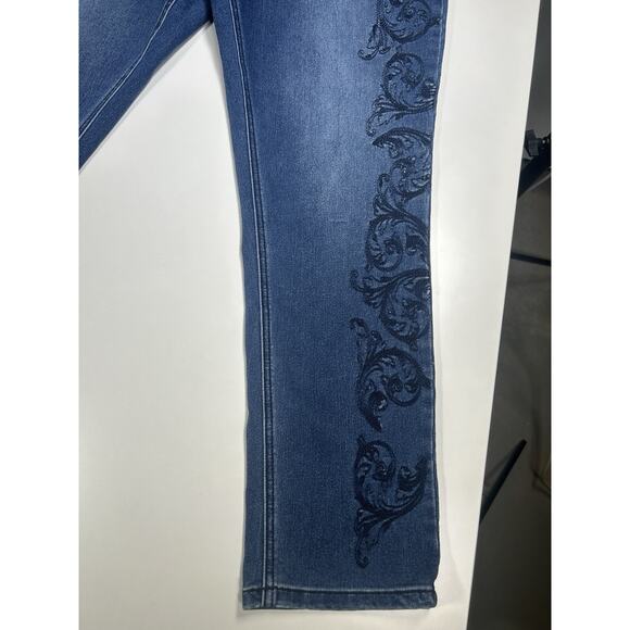 DG2 Diane Gilman Women’s 16W Embroidered Stretch Jeans Y2K Dark Wash Plus Size - Picture 9 of 16